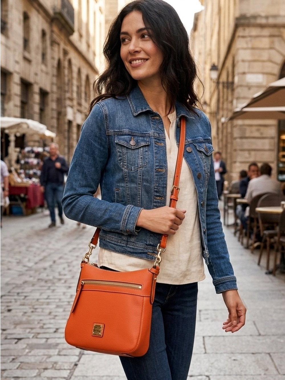Dooney & Bourke Sorrento Crossbody 25 Pebble Leather Medium Orange SP1849 $149
